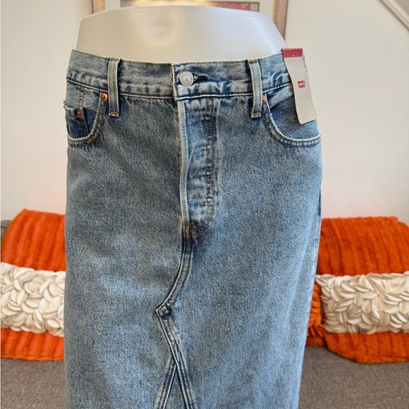 ❣️🆕Levi's Cotton Iconic Side-Slit Maxi Denim Skirt❣️ - Picture 4 of 12